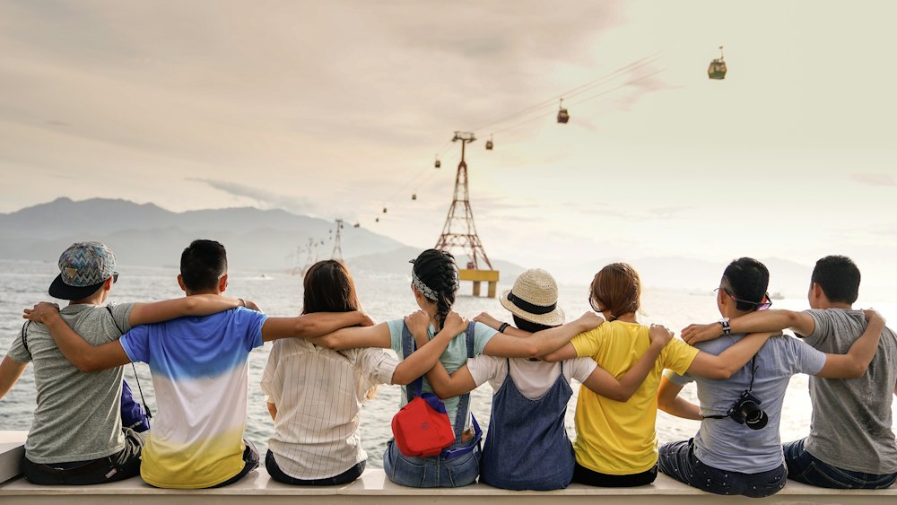 Grupo de amigos viajando